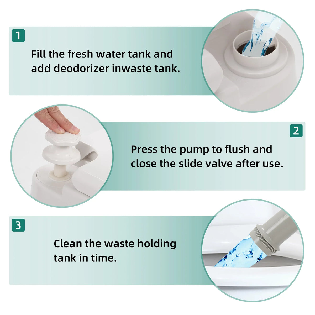 DWVO with Camping Spout Rotating RV 6.34 Portable Toilet Outdoor Level Potty RV Gallon Toilet, Porta Indicator, ,