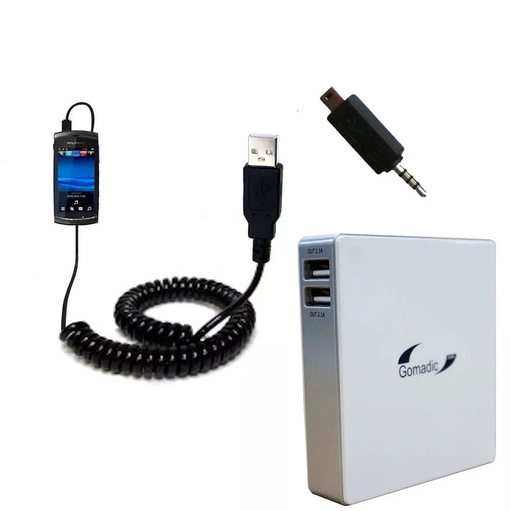 Gomadic Battery Sony suitable Technology Pack Charger Portable 2 External with - Ericsson Vivaz Rechargeable for Capacity the High TipExchange