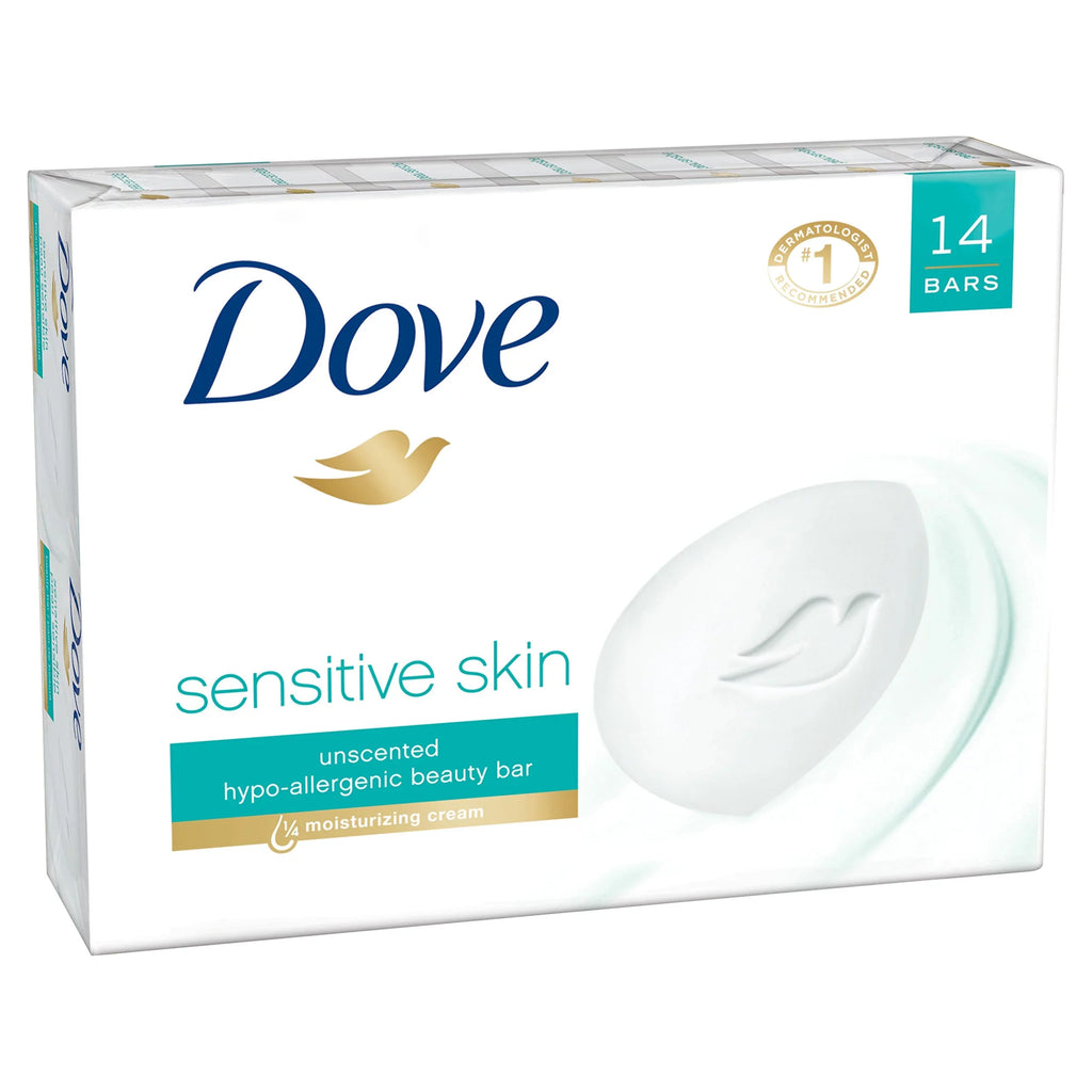 Beauty 4 Bar, Dove 14 Oz, Skin Bar Sensitive