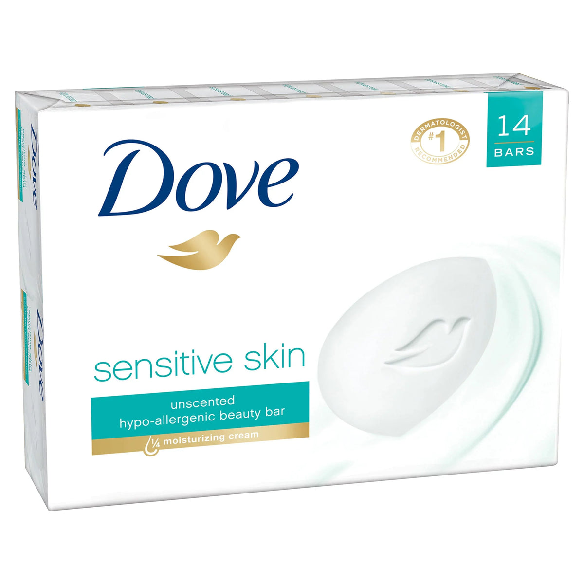 Beauty 4 Bar, Dove 14 Oz, Skin Bar Sensitive