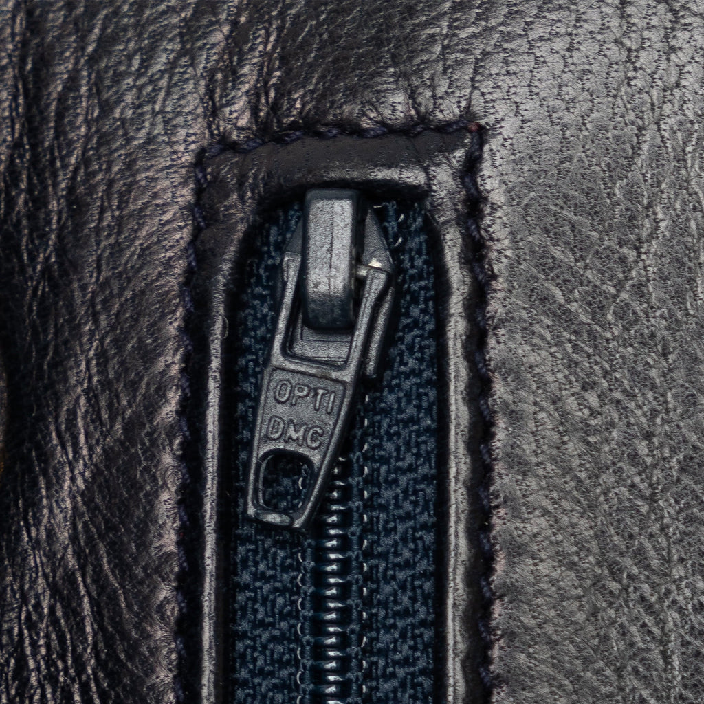 Lambskin Leather Medium Bag Unisex Pre-Owned Authenticated Flap (Good) Double Shoulder Blue Classic Chanel