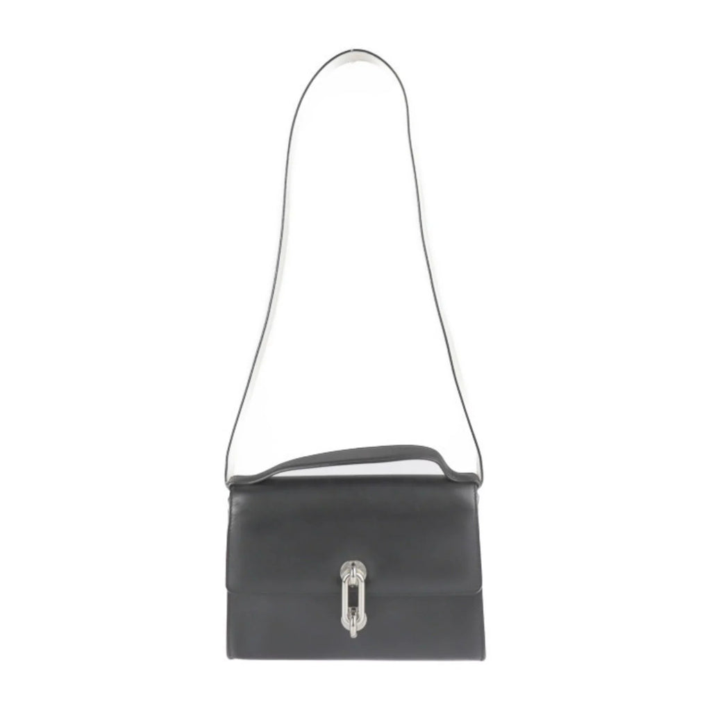 system shoulder 331916 Pre-Owned Balenciaga 2WAY calf bag handbag BALENCIAGA black mailon silver (Good) mini leather trapeze ivory hardware