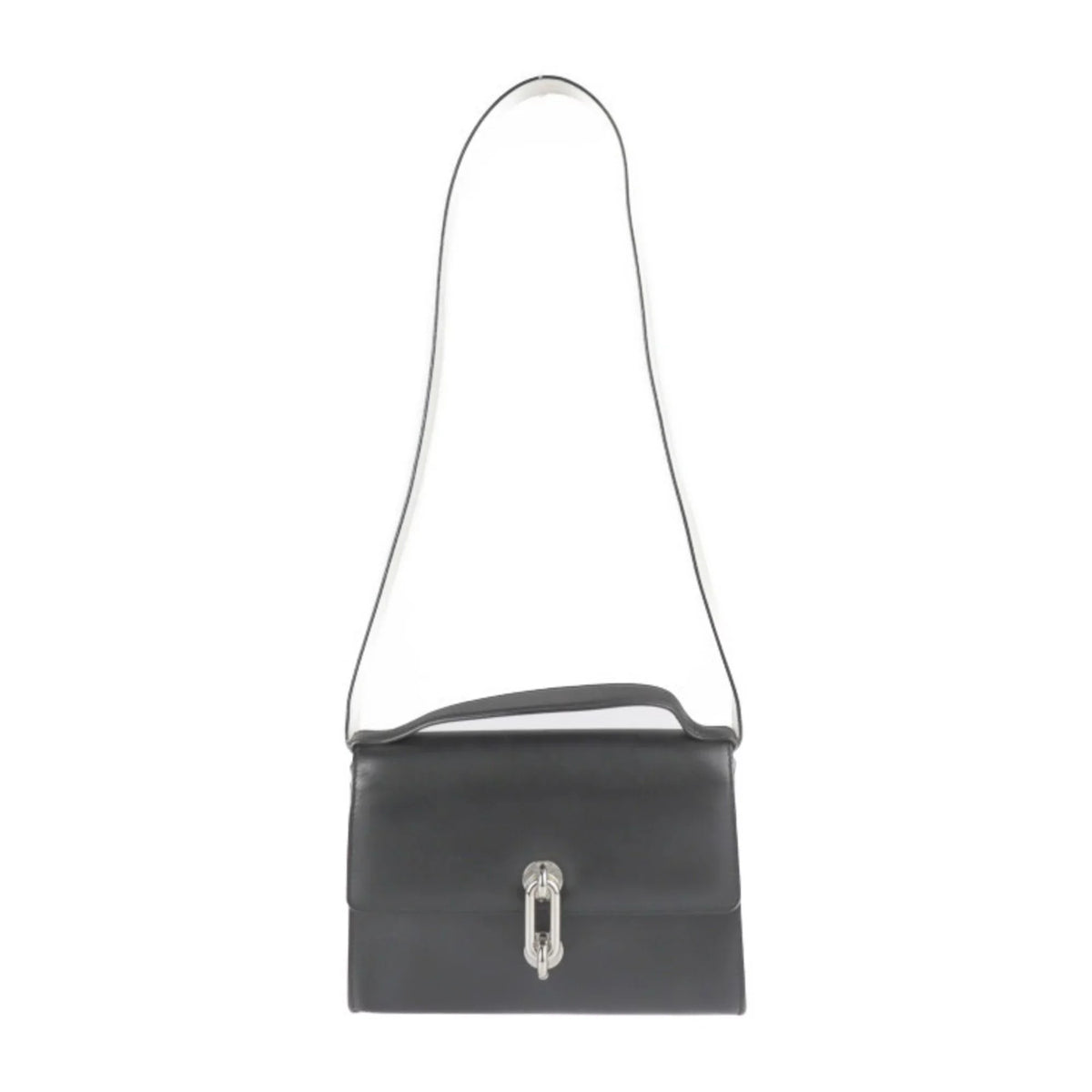 system shoulder 331916 Pre-Owned Balenciaga 2WAY calf bag handbag BALENCIAGA black mailon silver (Good) mini leather trapeze ivory hardware