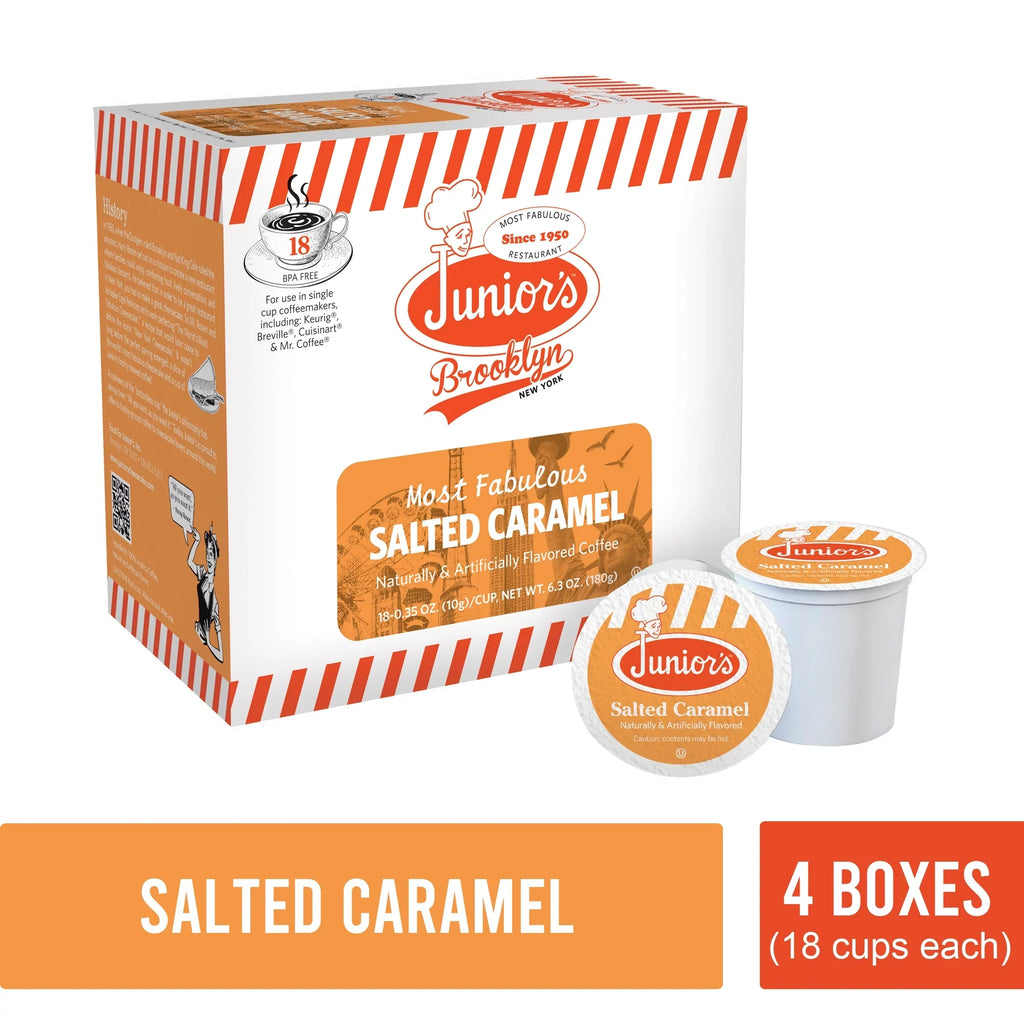 4 Medium Single Salted Fabulous Most boxes Serve Roast ct Junior's each Cups Caramel, 18