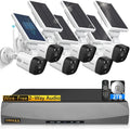 pre-installed 2TB Security {100% Solar 2K Wire-free Home 6pcs 8-channel system, OOSSXX 3.0MP System}, by Drive Wireless solar Camera Surveillance with Hard NVR, cameras