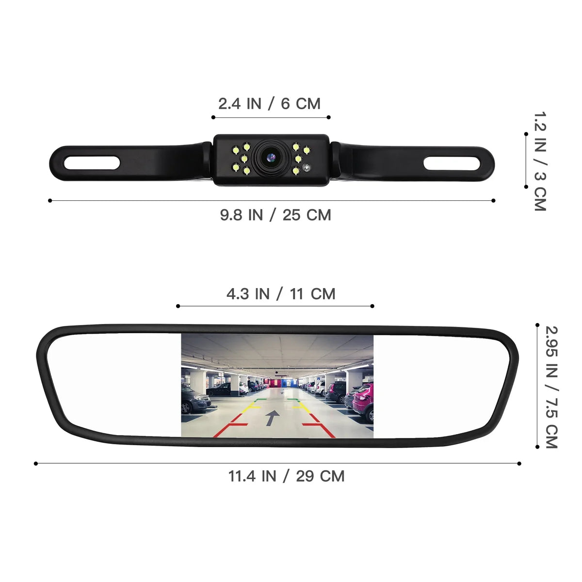 System Camera Camera Camera Driving Cam Car Vision Vehicles Parking Mirror 4.3" View Rear Cheefull Reverse Backup Night