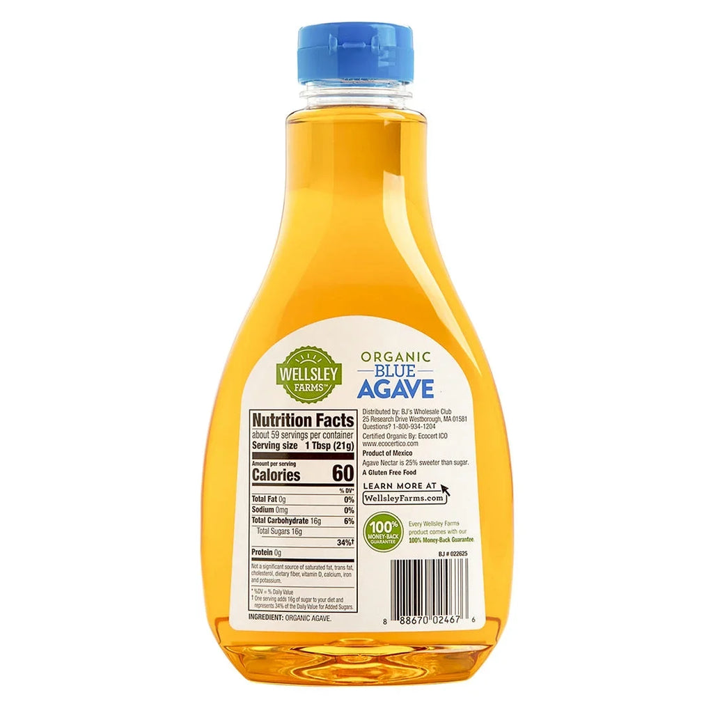 44 Liquid Organic Farms Wellsley oz.- Sugar Agave, Blue Substitutes