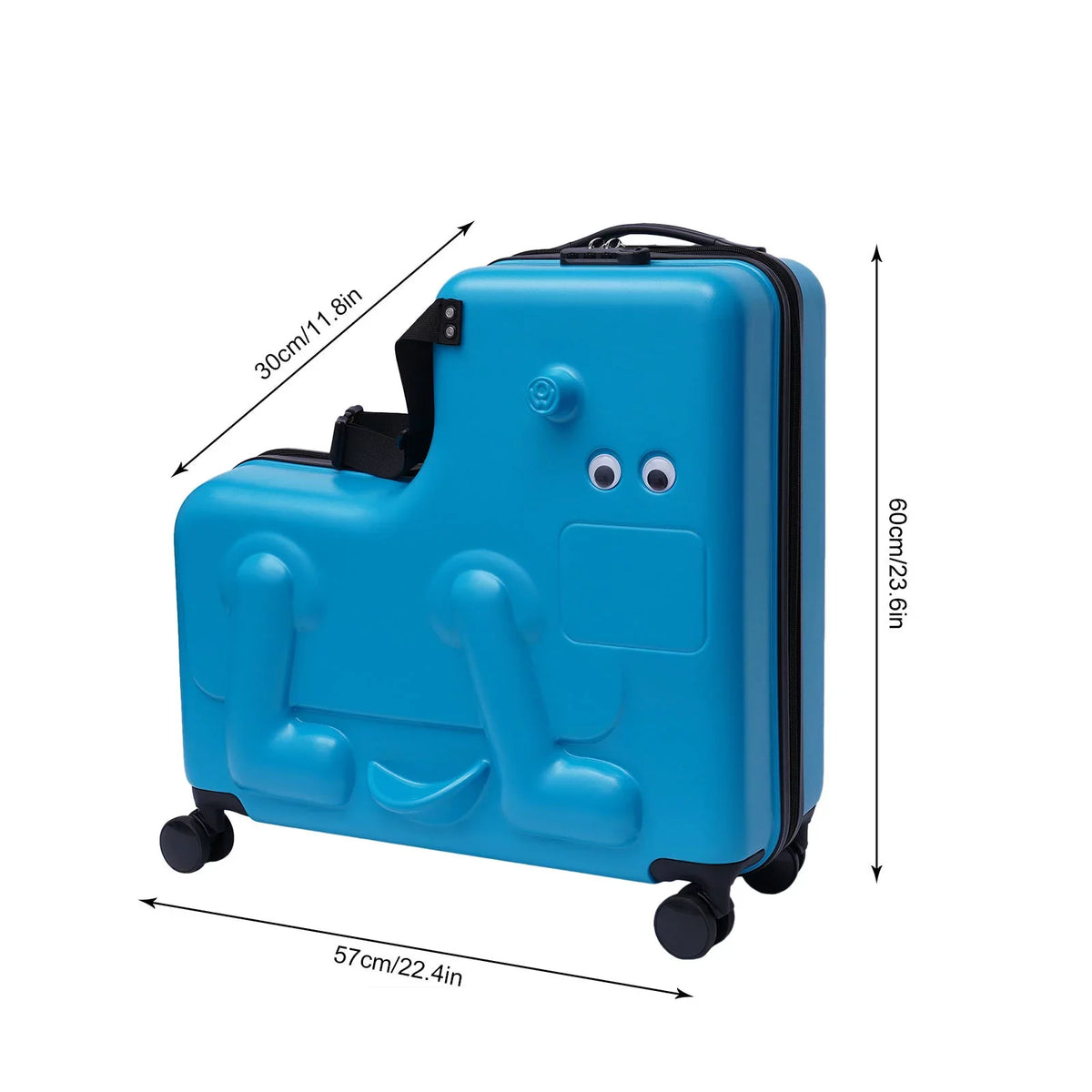 Ride-on Kid's Suitcase Luggage,ABS+PC Travel Portable 4-12 Universal 24" Aged Wheel Wuzstar Waterproof Years