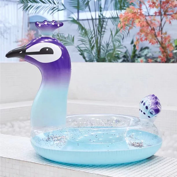 | Fast Pool Pool Kids Inch Designed Summer Valves Beach Party Inflatable Glitter for 48 Lounge Raft Toys Float Swimming with Calla Decorations Peacock