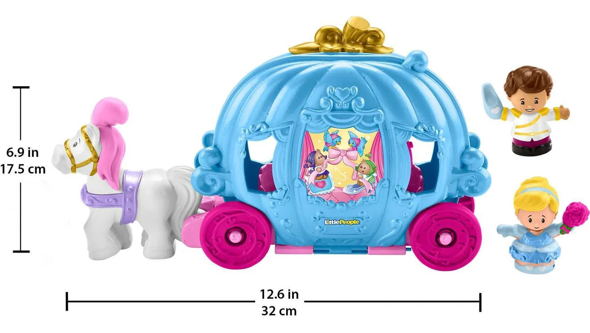 Princess Figures Disney with Cinderella’s Carriage Playset Dancing & Little People Horse Toddler