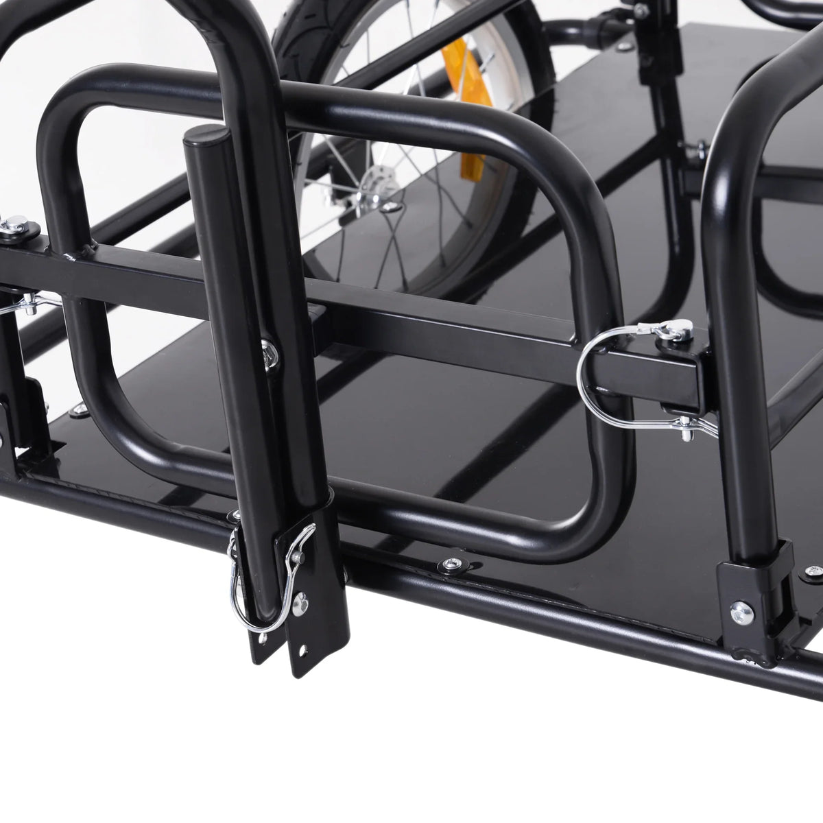 Hitch- 88 with Post Seat Bike to Trailer up Aosom Lbs. Cart Black Cargo Folding