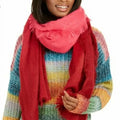 Wrap Fuzzy Pink Shawl Woven Scarves Women's One $58 Scarf DKNY Size, Ombre NWT