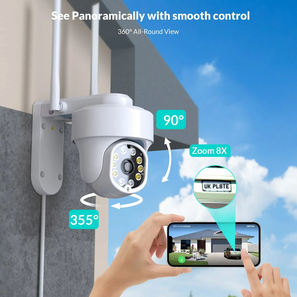 Camera for Wireless Cameras 2.4GHz Home WiFi, Security System Only Security 360° Surveillance PTZ Netvue WiFi WiFi –