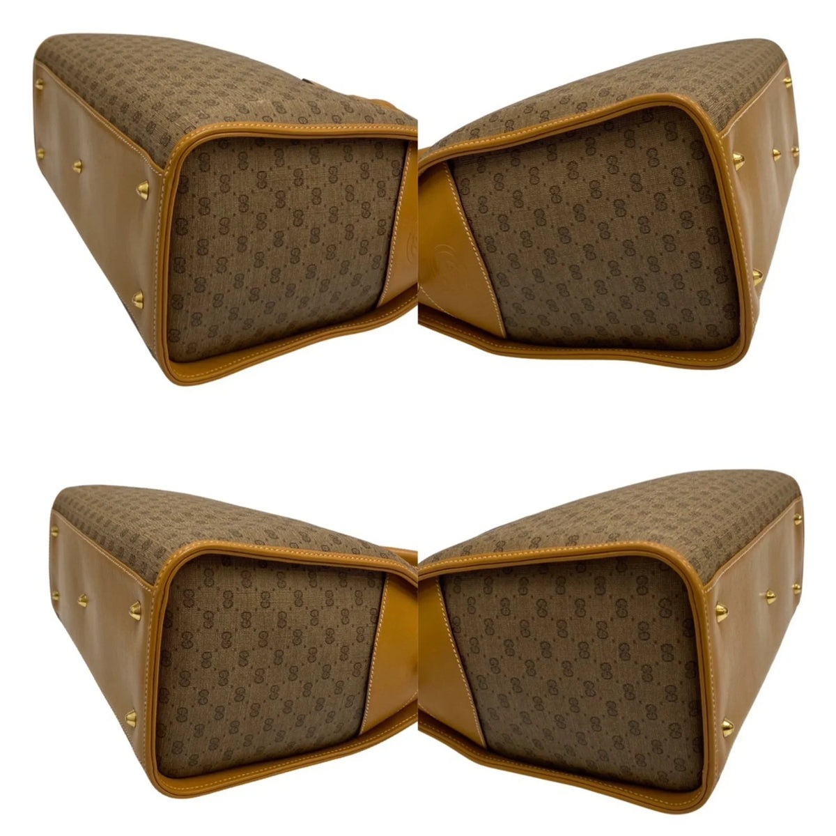 Shoulder Gucci Bag 2way Genuine (Good) Brown GG Leather Pre-Owned Vintage GUCCI Old Handbag Micro