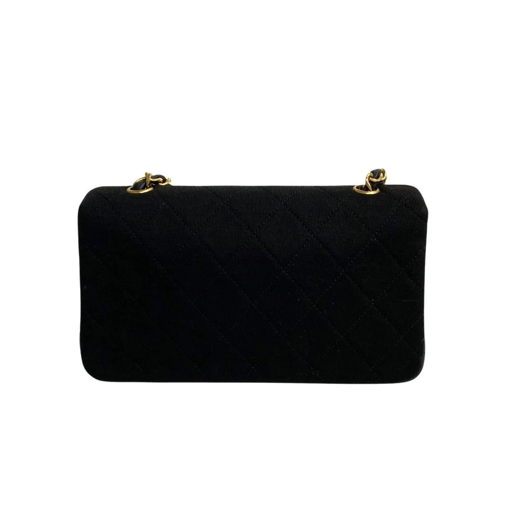 Bag Lambskin Turnlock Flap Chain Shoulder Pre-Owned (Good) Black CHANEL Matelasse 73960 Full Cotton