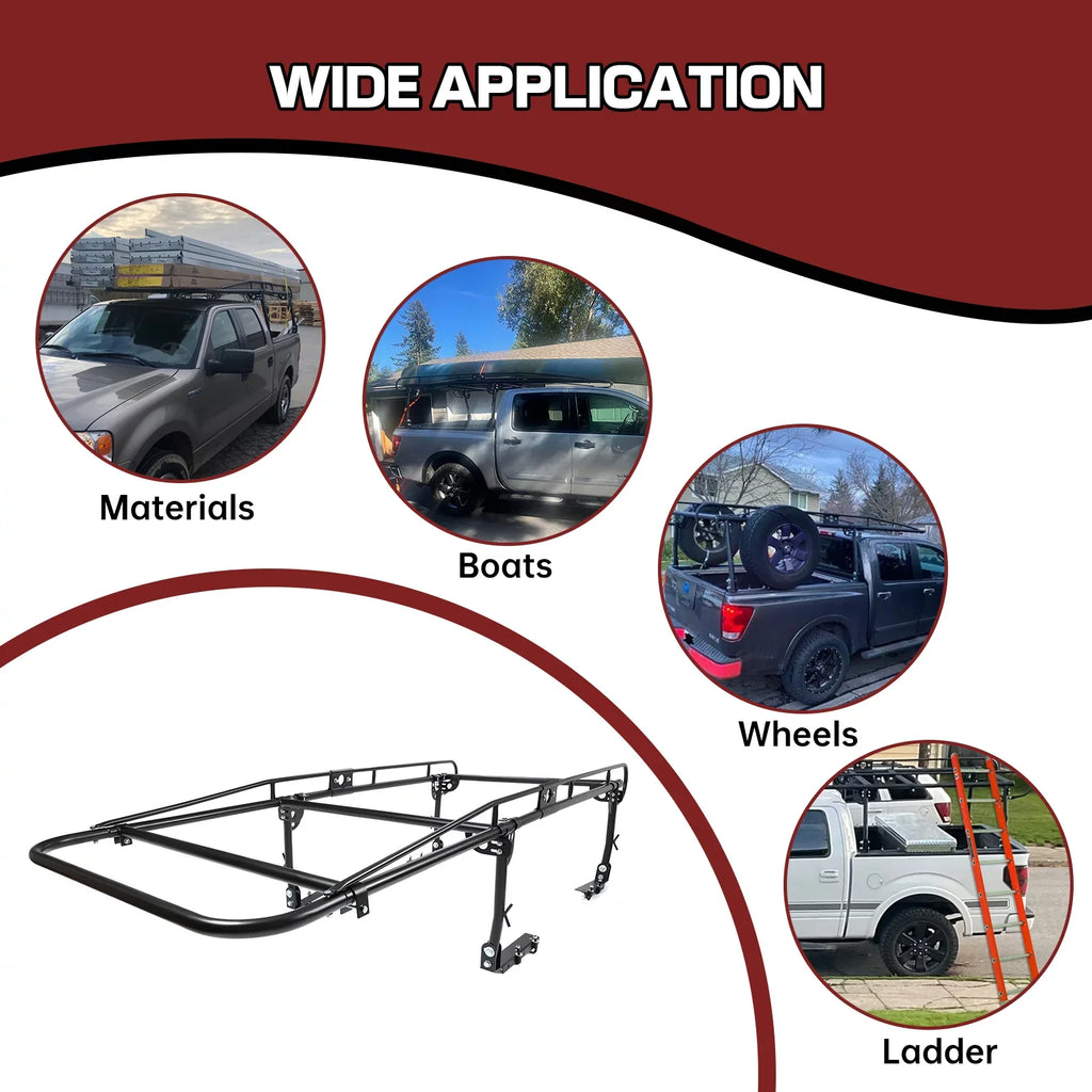 Over-Cab Universal Kojem Long Inch LBS Contractors Cab Bar Bed 60 1000 Side Lumber Rack Ladder Kayak Truck Adjustable Pickup Rack