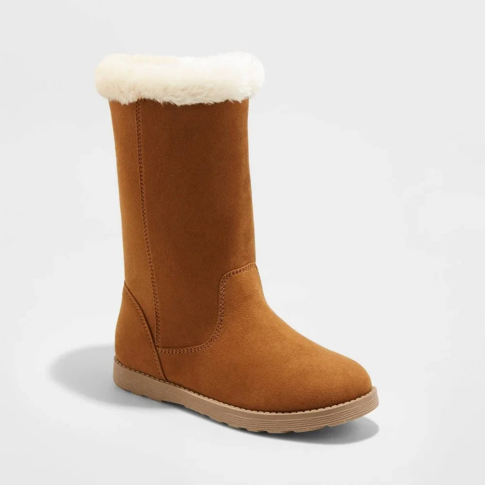 Boots Jack Girl's Brown Faux Kameryn 5 Shearling Fur Cat & - Size