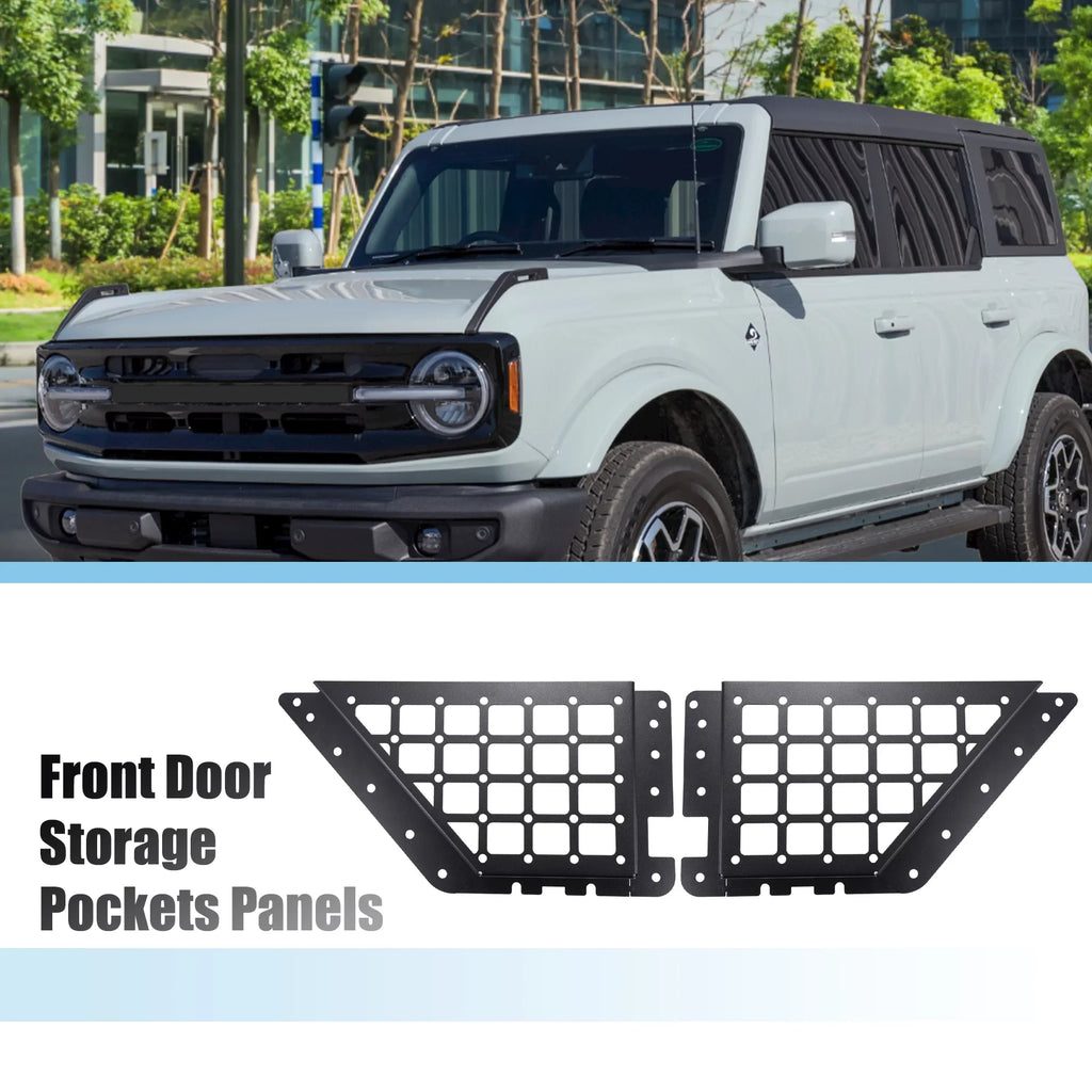 Pair Pockets 2022 Storage 1 Panels 4 2021 Bronco Ford Door Box Door Metal for Rear Accessories 6th Organizer