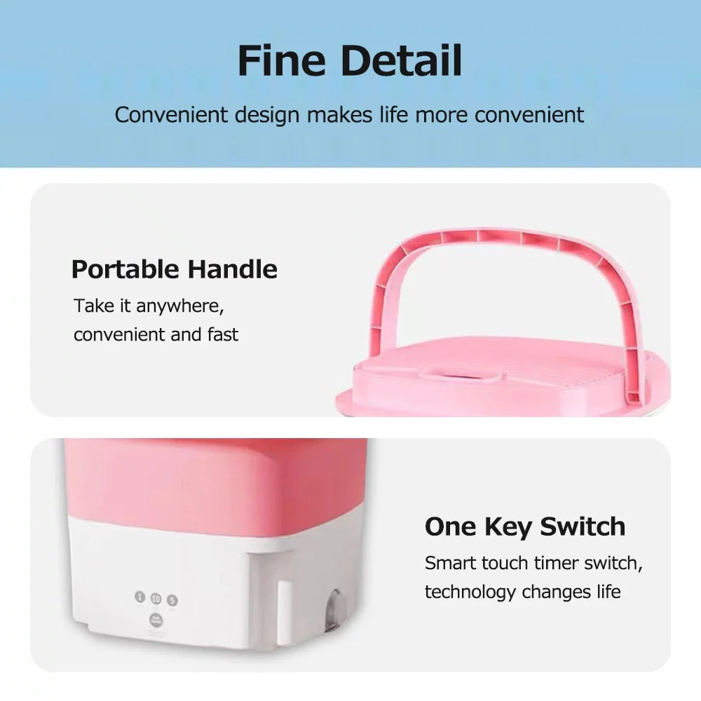 Folding and Dual Forward Drain Household Hand Elution Automatic Pulsator Fruit Reverse Purpose Imitation Wash Hole Small Portable with