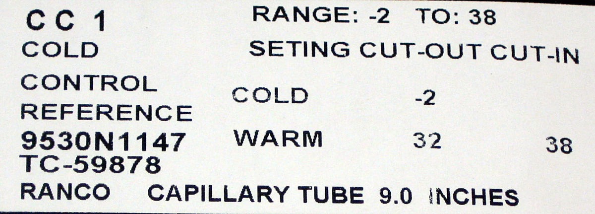 Control Robertshaw Cold Universal CC-1