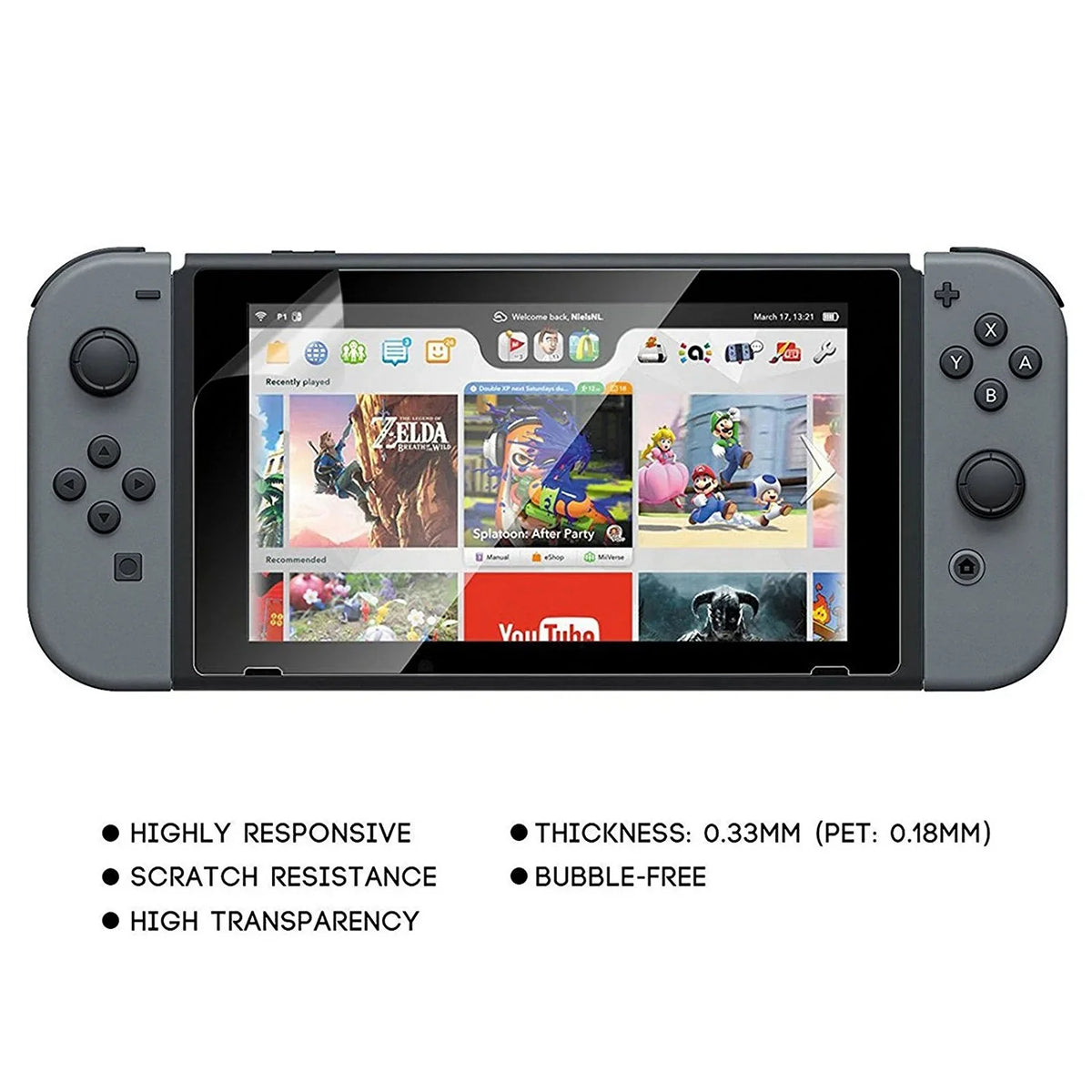 EEEkit for Kit Tempered Nintendo Carrying Glass OLED, Switch Thumb with More, Protector, Bundle 16-in-1 Grips, Black Case, Accessories Accessories Fit Case, Cover Protective Screen and