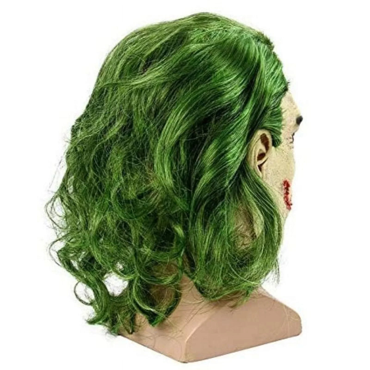Accessory Lelaffet Joker Head Vinyl Masks Full Green with Adult Mask Hair