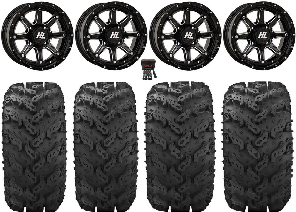 Machined Reptile Wheels Tires 12" Kawasaki HL4 26" Mule Teryx High Lifter