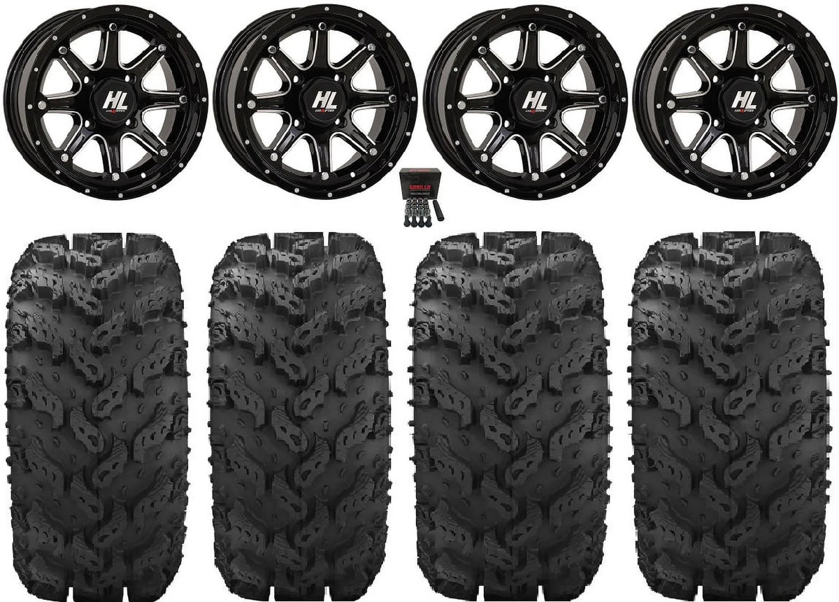 Machined Reptile Wheels Tires 12" Kawasaki HL4 26" Mule Teryx High Lifter