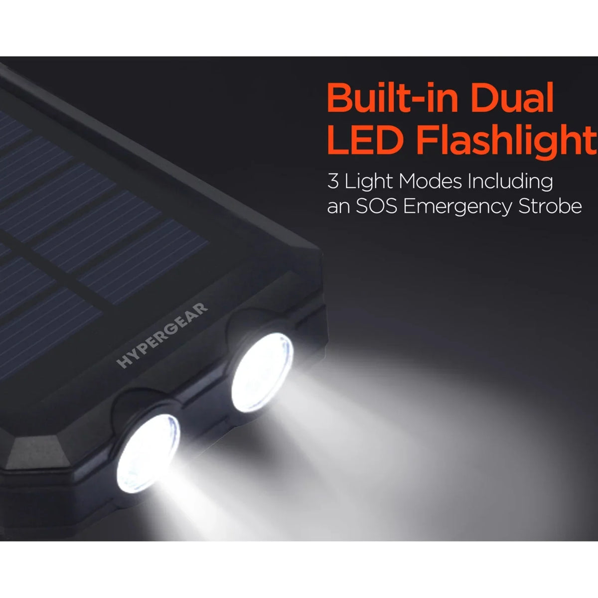 Power 10000mAh HyperGear 13681-HYP Black Solar Bank,