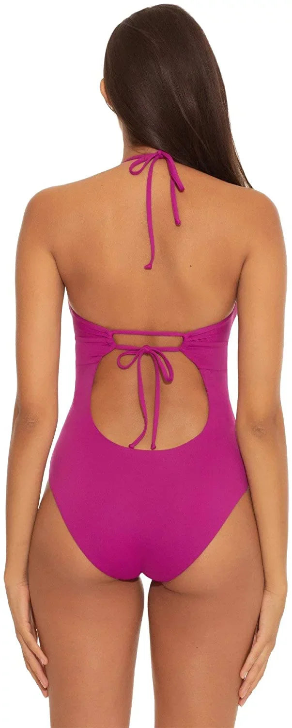 Small Virtue Color Rebecca One-Piece Convertible US Becca Swimsuit, BERRY by