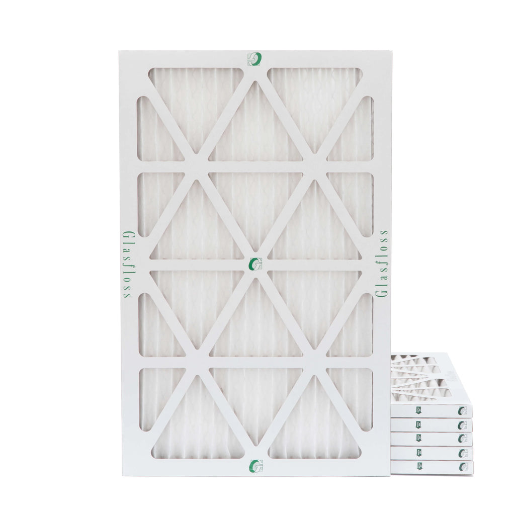 24-1/2 Actual 10 Filters 16x25x1 Air 6 7/8 Pack MERV by x x of 15-1/2 Pleated Glasfloss. Size:
