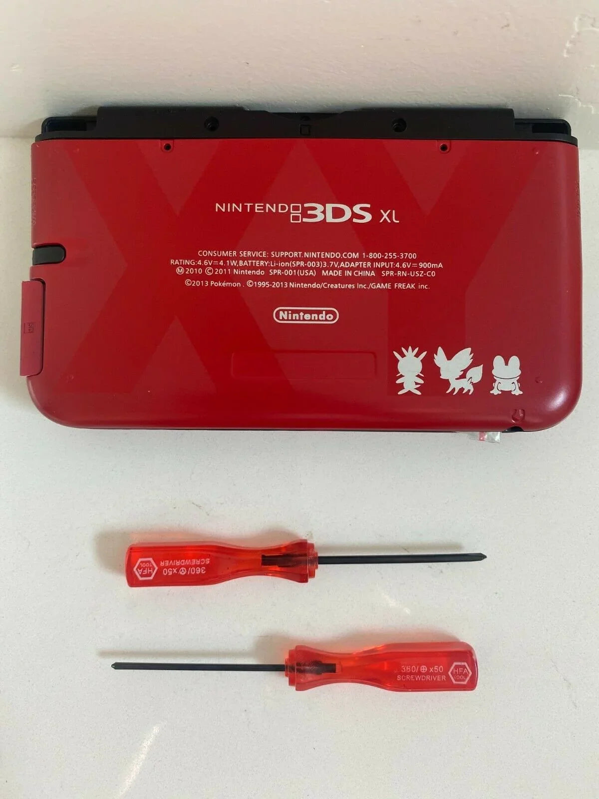 Nintendo 3DS for Tools 2015 Shell Housing Replacement XL Pokemon Screen Red