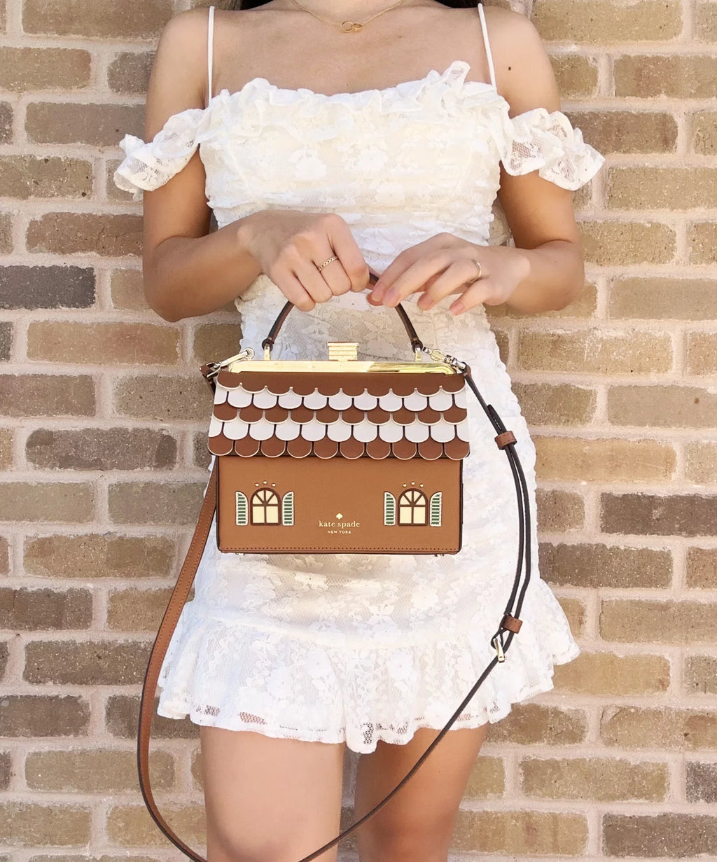 Rare Gingerbread Kate Novelty House Handbag Collection Crossbody Spade Holiday