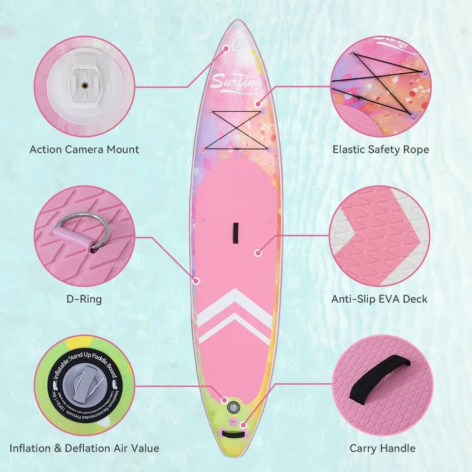 Kayak Inflatable FULLWATT Seat Board Kit Stand Paddle Complete with Surfboard Up SUP 11FT