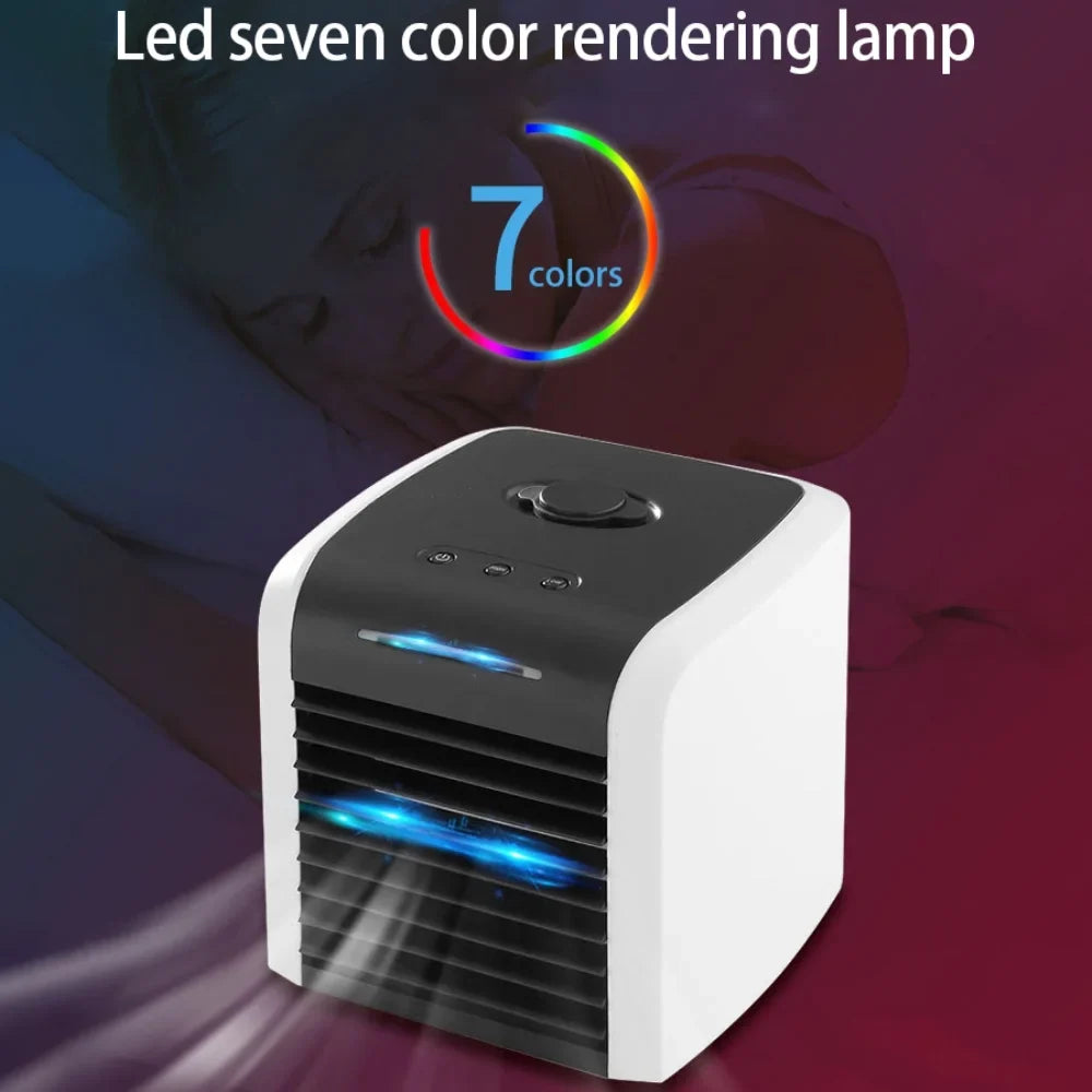 Cooler, Air with USB Quiet Room Personal Portable Mini Evaporative Home Rechargeable Conditioner, 2 Fan, Desk Air Office for Fan Speeds