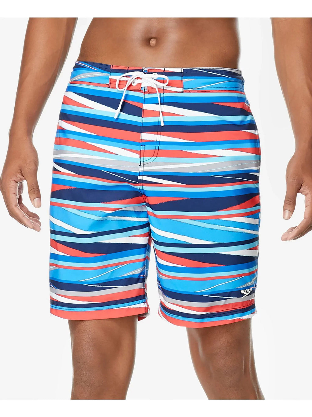 Mens Lane SPEEDO Bondi Performance Stripe Drawstring XXL Stretch Shorts Red Striped