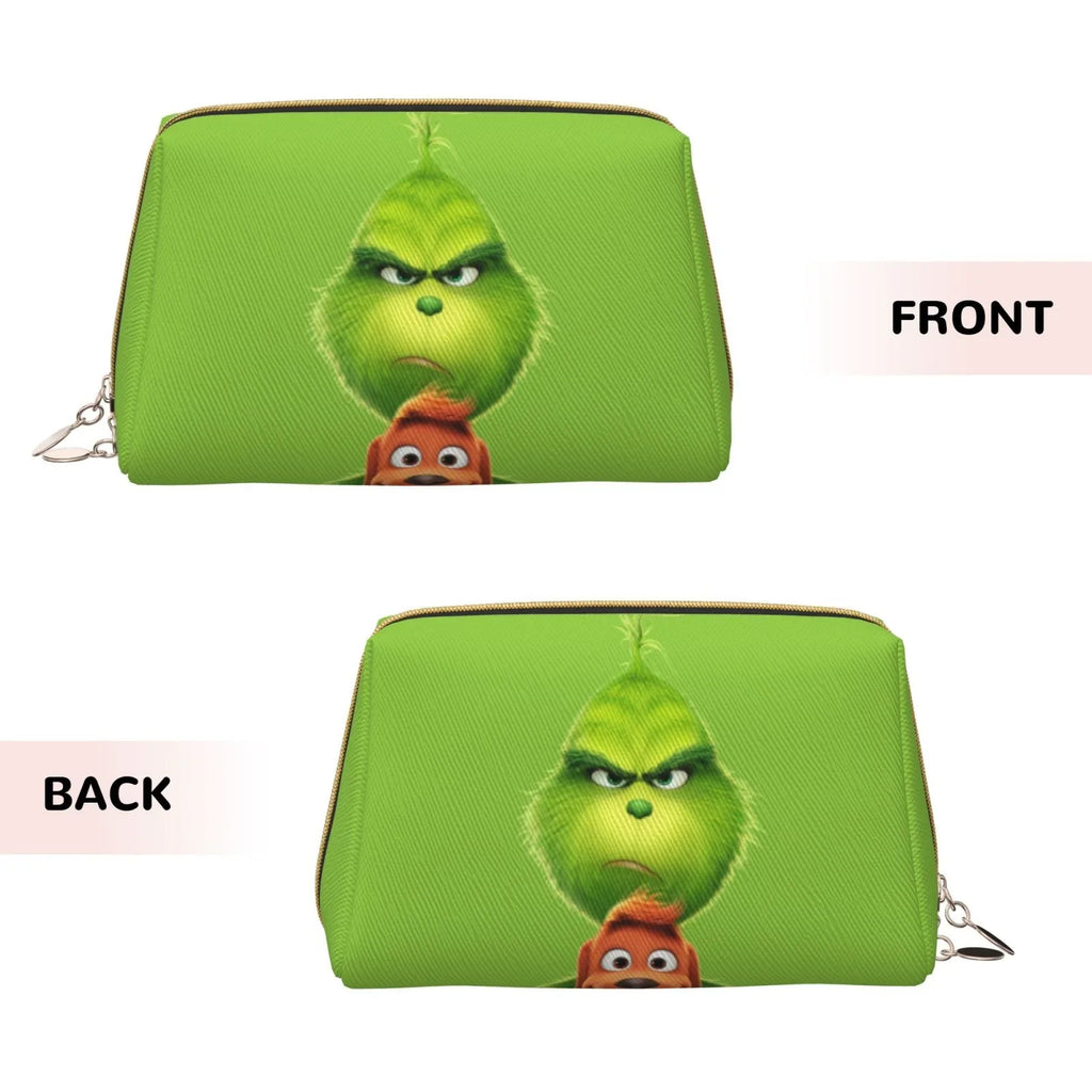 Organizer Bag Purse Storage Travel Grinch Pouch Cosmetic Animated Gift Portable Bag Toiletry Makeup Leather
