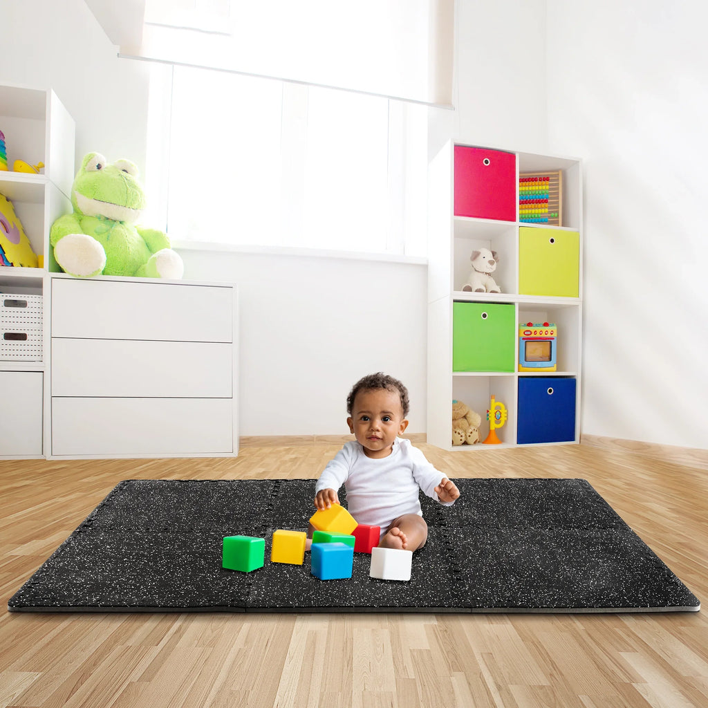 EVA Mat Foam Thick Density Fitness - Floor Sivan 12 Gym Home for Gym 1/2" Interlocking High Rubber Gym Flooring Top