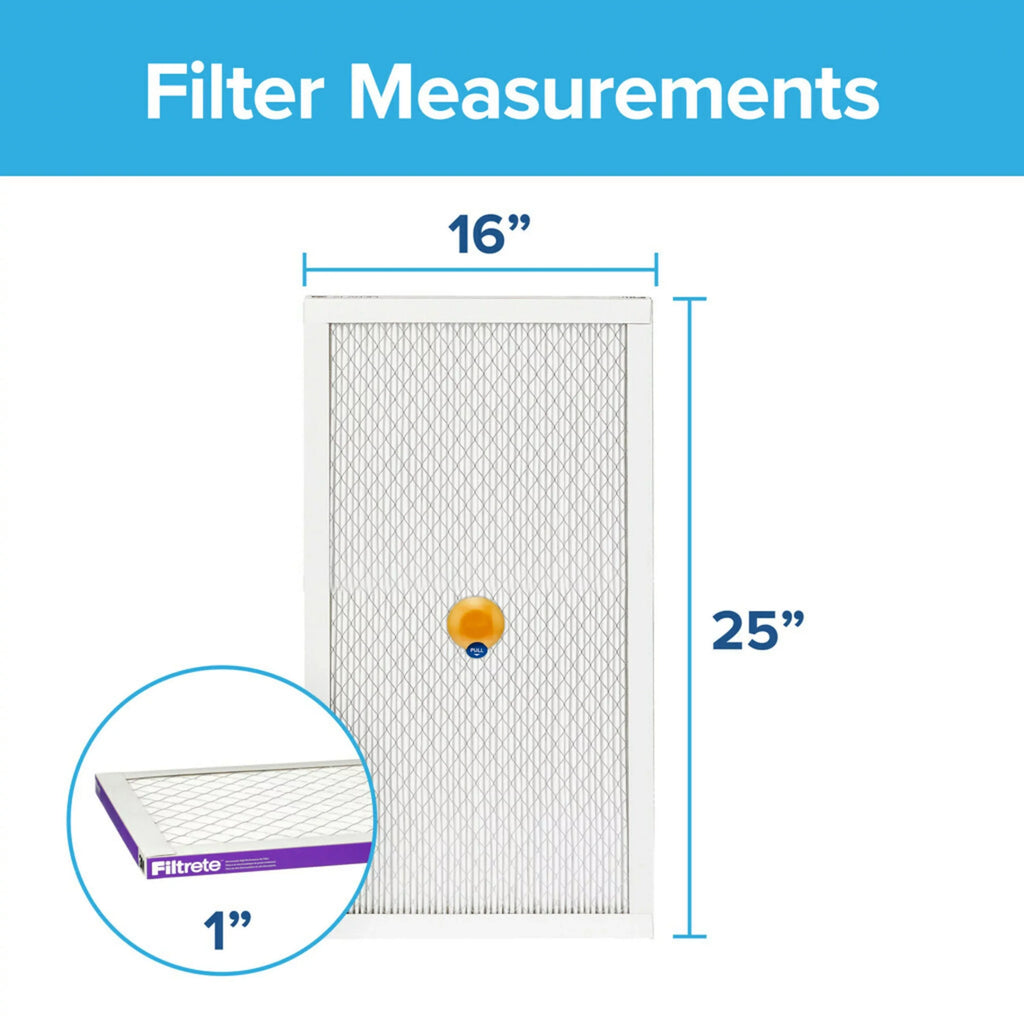 Allergen, 1 Virus, MERV MPR Filtrete Smart 12, 16x25x1 Air Filter, 1500 Bacteria Filter