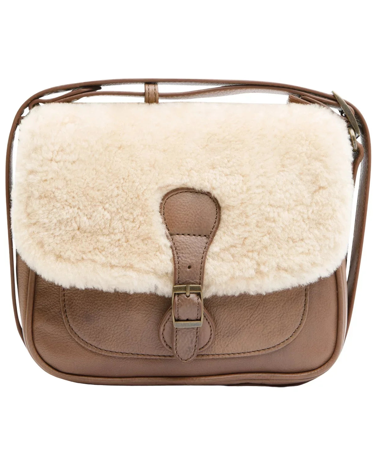 Bag One Wolf Cleo Crossbody + Sherpa Women's Size Brown