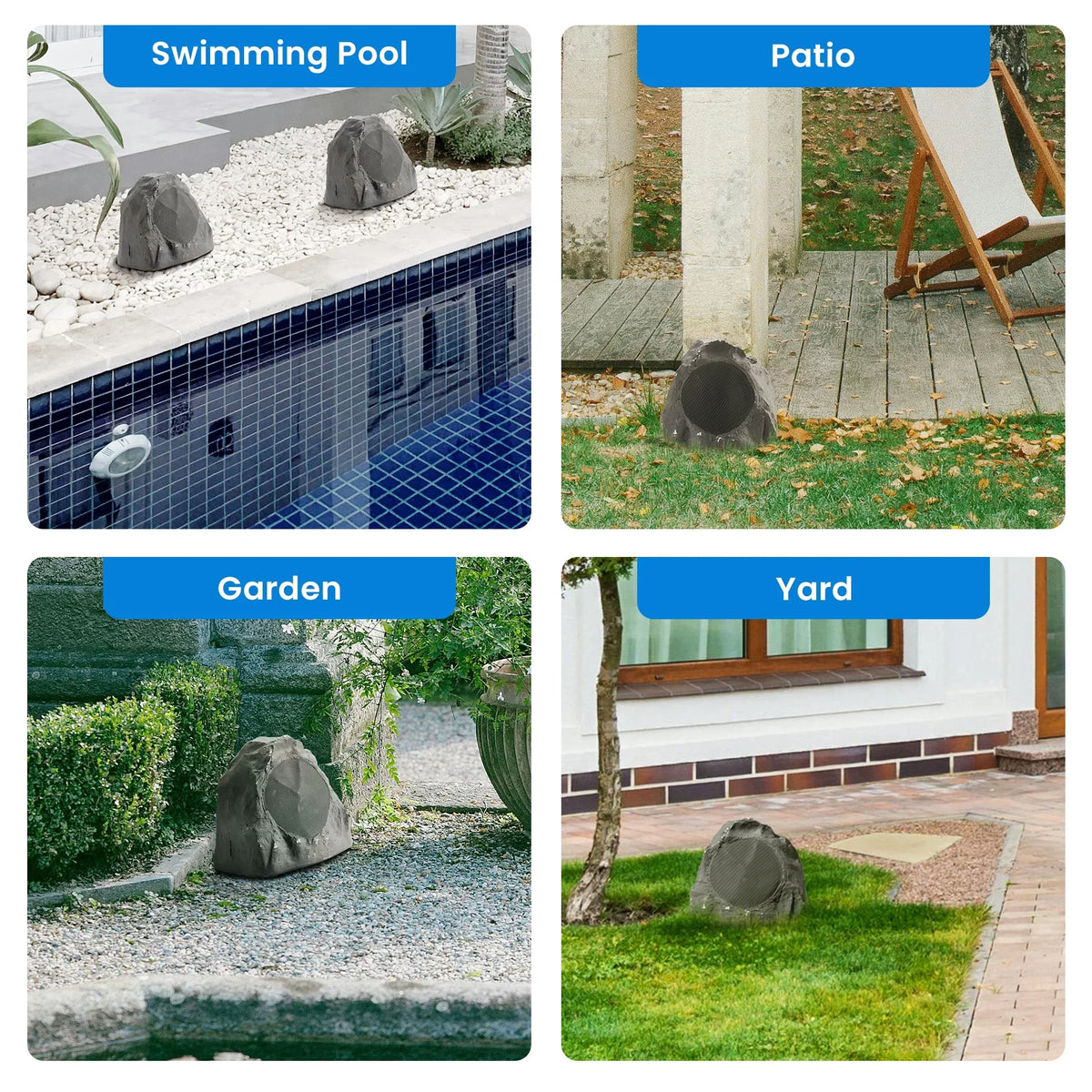 Theater for Speaker Set Spa Slate Rock Deck 8" 8 8R8SG Outdoor Pool Garden Yard Solutions