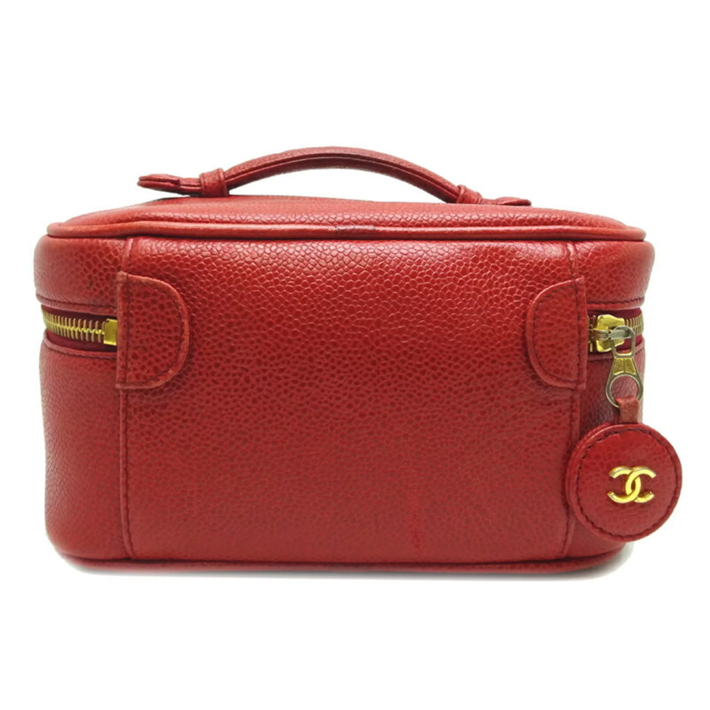 Skin Vanity Handbag Chanel Red Caviar Ladies Bag Pre-Owned (Good)