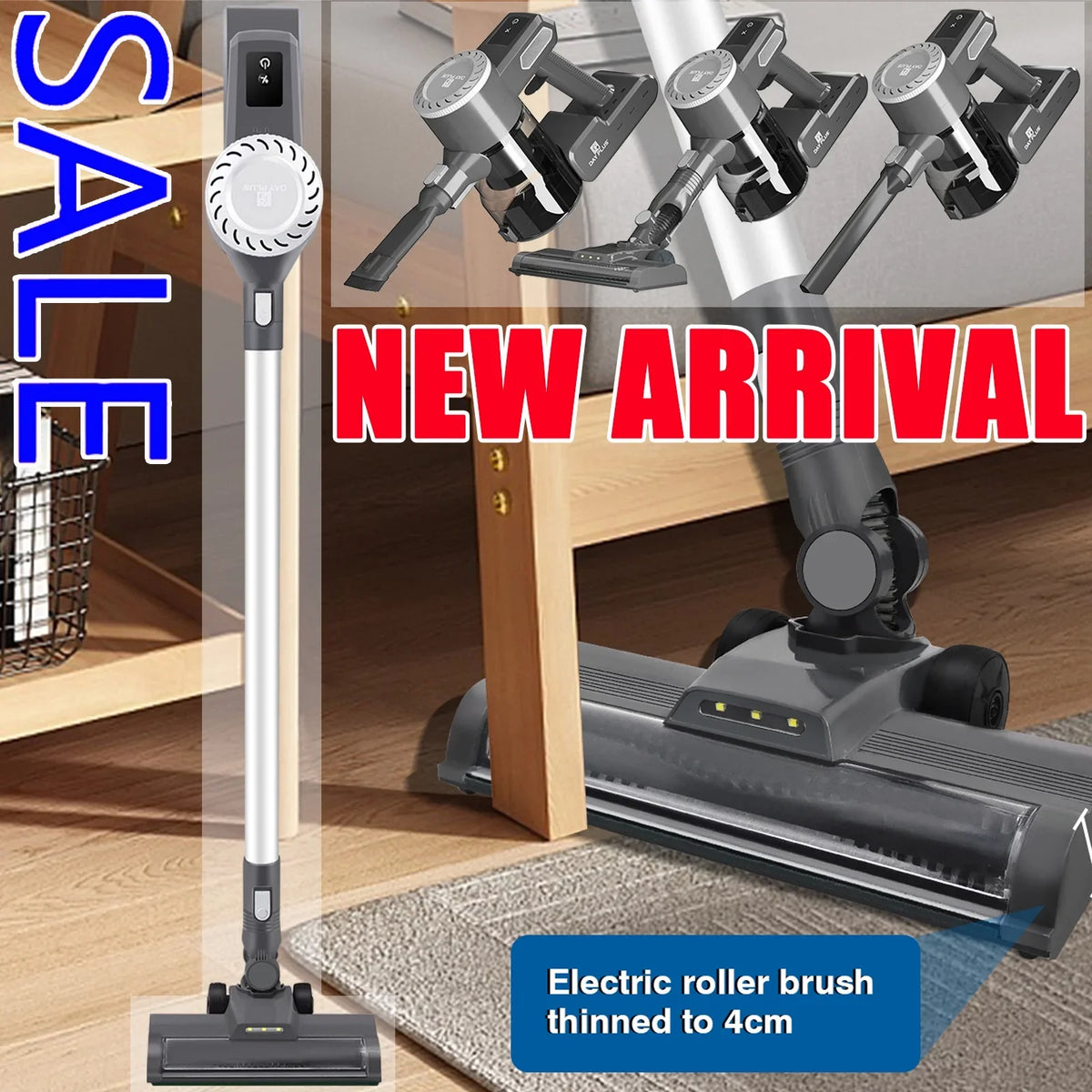 with Mins Runtime, for Home Powerful 30 in Dayplus Cleaners 1 Filtration Up Stick Cordless Batteries, Vacuum Lithium HEPA Vacuum to 6 Upright 2000mAh Cleaner,