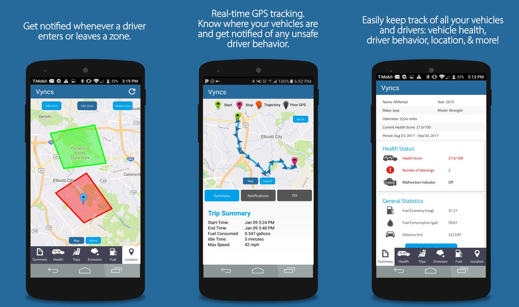 Trips, Safety Time 1 Plan, Fee, Free LTE Year Fuel Emission Fleet Driver Monthly Vehicle OBD, Vyncs GPS No Real Diagnostics, Report Tracking, Alerts, Data SIM, Tracker Report, Car/Truck Fleet: 4G