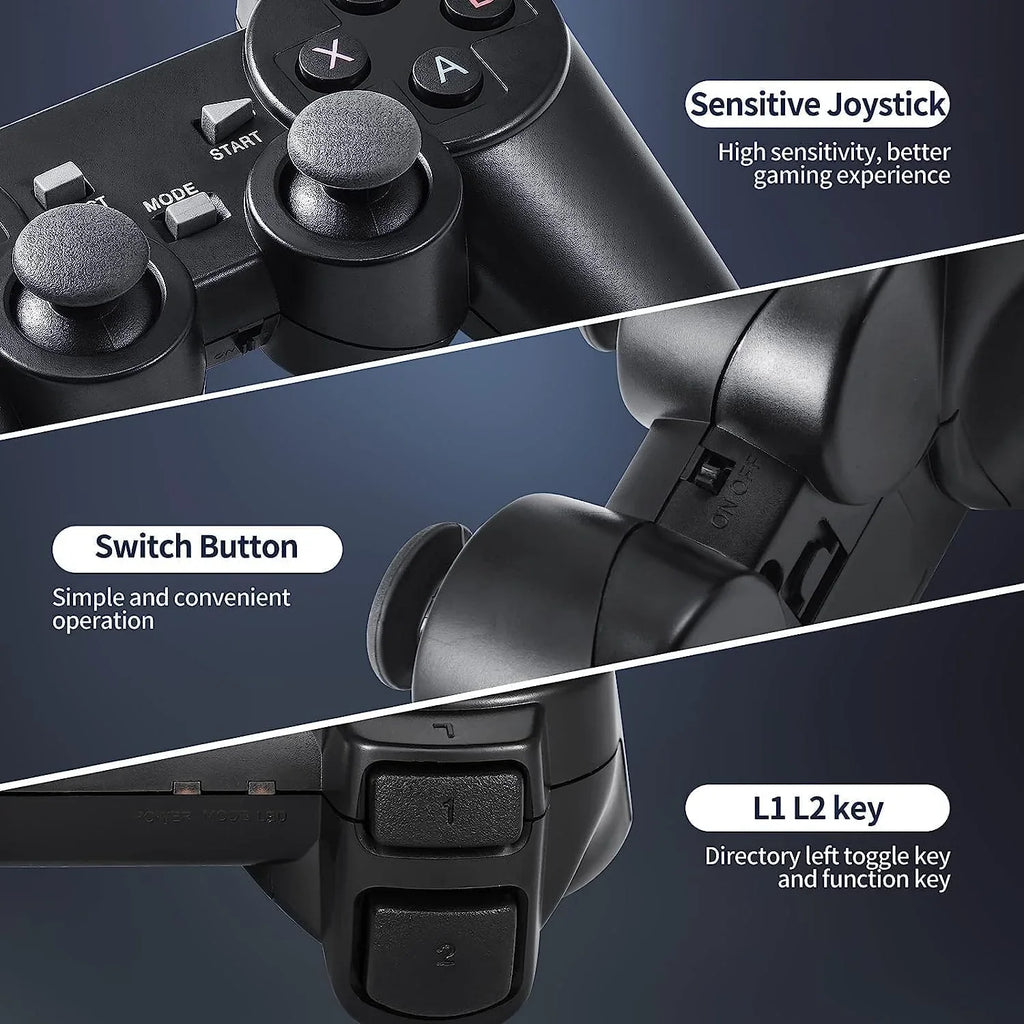 Game 2.4G Nostalgia Controllers(64G) Output,9 Retro Emulators,with Video Console, 20000+ Games,4K Wireless Game Play Retro Stick Game Play Classic Built HD and Stick Stick,Plug Dual Game,Wireless in
