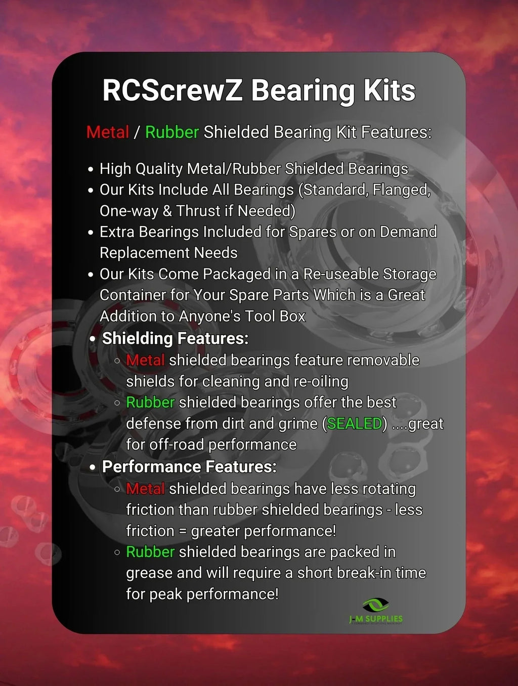 Kit Metal - Durango for Team Car Set RCScrewZ Complete DESC410R/V2 Shielded durg004b RC Bearing