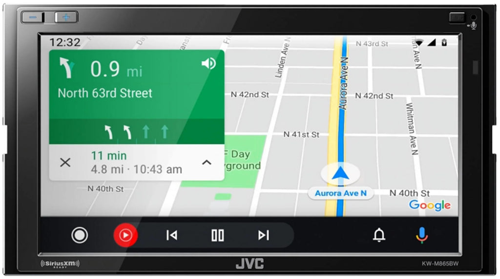 with Mobile 6.8-inch All-Digital Android in-Dash Carplay, Apple Bluetooth, Siriusxm Ready Media Double-Din Auto, JVC KW-M865BW Receiver and