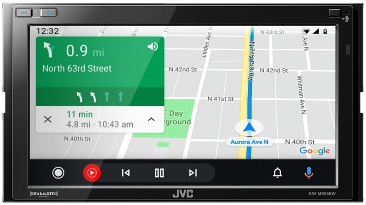 with Mobile 6.8-inch All-Digital Android in-Dash Carplay, Apple Bluetooth, Siriusxm Ready Media Double-Din Auto, JVC KW-M865BW Receiver and