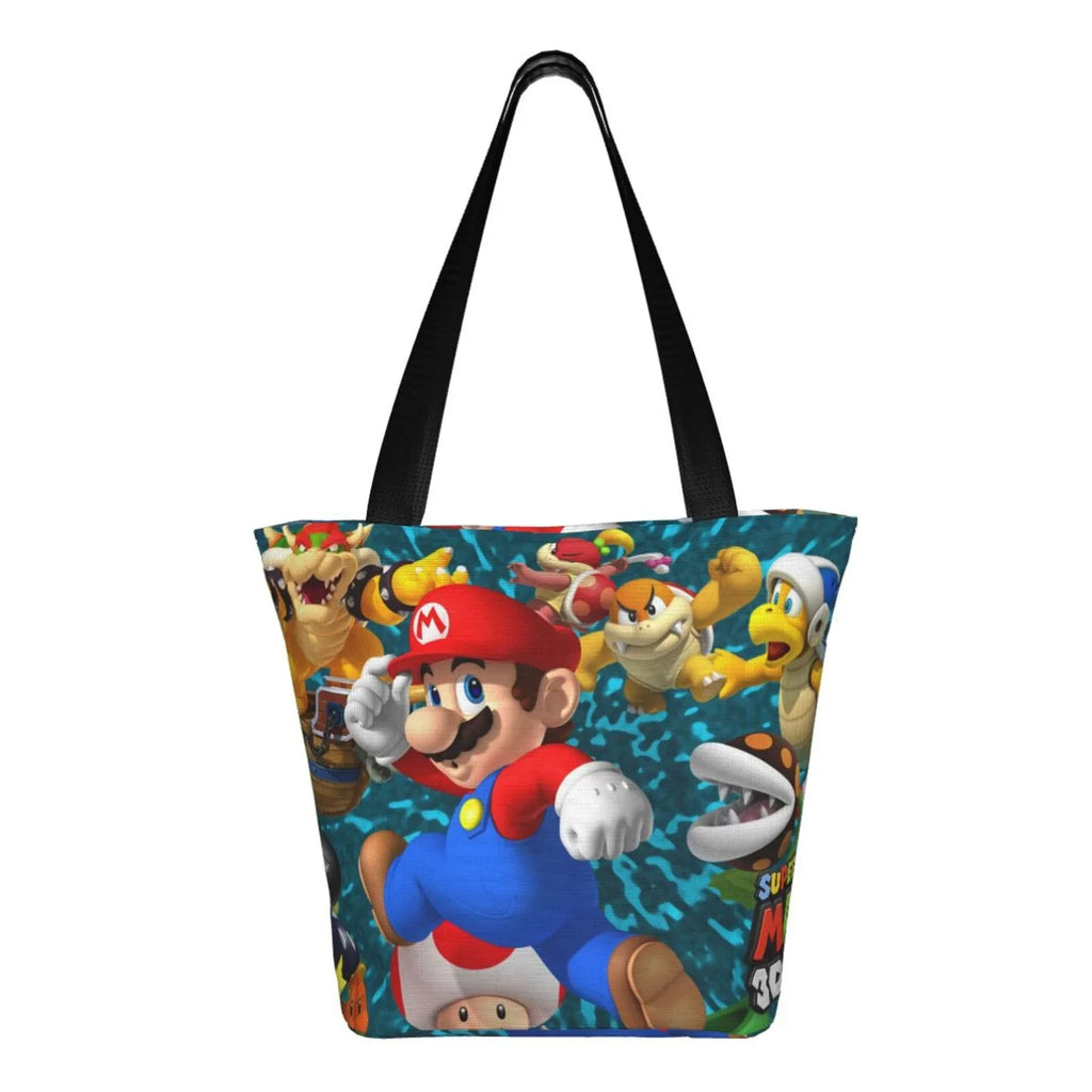 School Land Capacity Women's Business Travel Shoulder Handbag Super For Bag 3D Mario Shopping Beach Large Work Tote