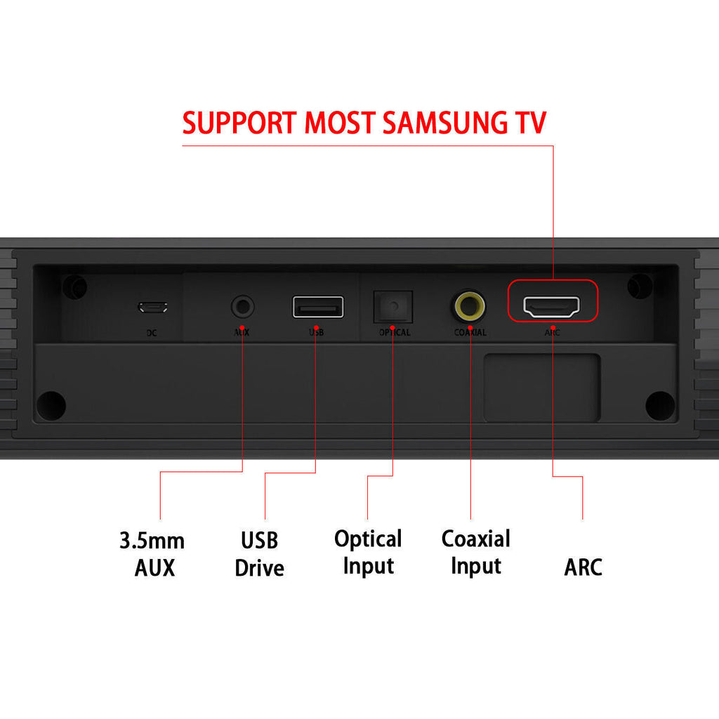Monitor CJC Bass Sound Sound Mountable for Bar Bluetooth Adjustable TV 5.0/HDMI with Bars Gaming ARC/AUX/USB Wall PC